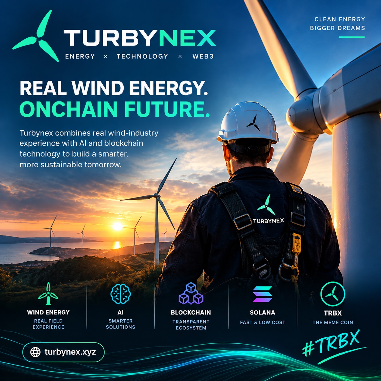 Turbynex — real wind energy, AI, blockchain, Solana and TRBX